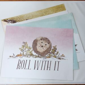 Set of Five Double Sided Frida Clements Animal Pun Prints